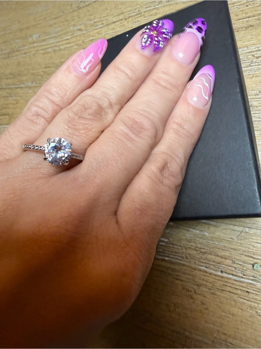 White gold filled Solitaire Ring Size 10